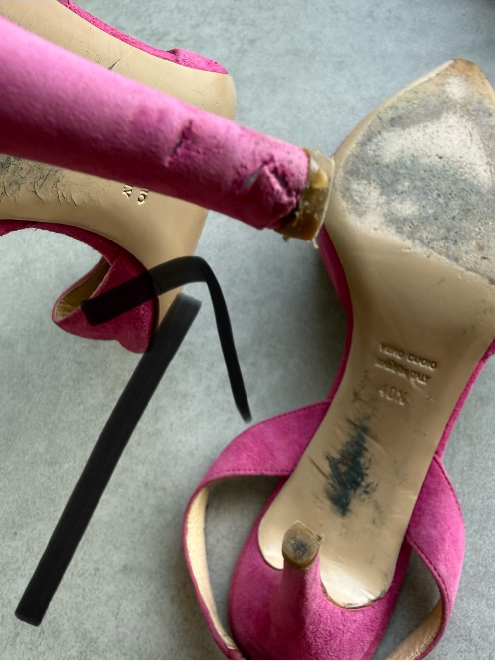 Barneys New York Pink Suede Pointed-Toe Slingback Heels shoes SZ 40.5 USA 10 - Picture 6 of 7